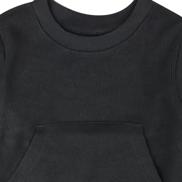 HonestBaby Multipack Pullover Hoodie Sweatshirt Jogger Sweatpant Sets Organic Cotton Baby Toddler Boys Girls UnisexBlackened Pearl