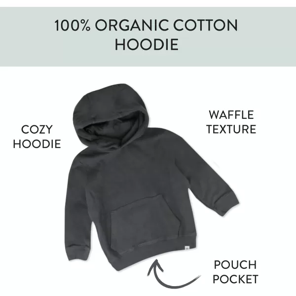 HonestBaby Multipack Pullover Hoodie Sweatshirt Jogger Sweatpant Sets Organic Cotton Baby Toddler Boys Girls UnisexBlackened Pearl Hoodie