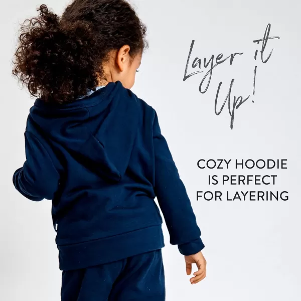 HonestBaby Multipack Pullover Hoodie Sweatshirt Jogger Sweatpant Sets Organic Cotton Baby Toddler Boys Girls UnisexDark Navy 2 Piece