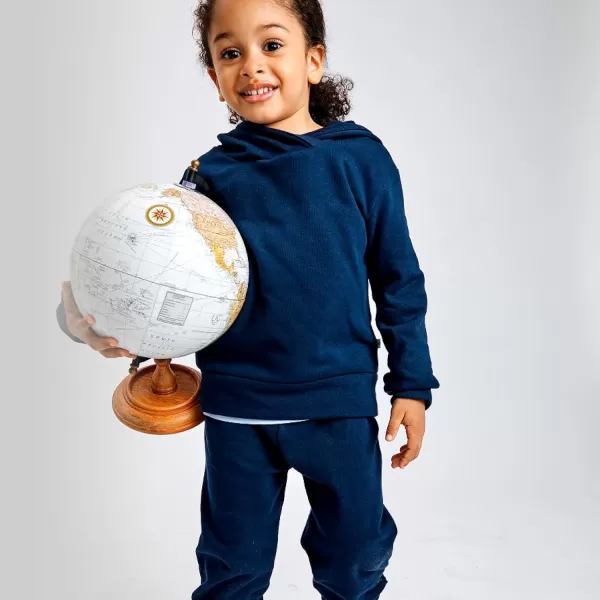 HonestBaby Multipack Pullover Hoodie Sweatshirt Jogger Sweatpant Sets Organic Cotton Baby Toddler Boys Girls UnisexDark Navy 2 Piece