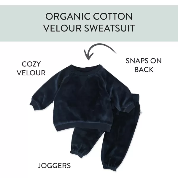 HonestBaby Multipack Pullover Hoodie Sweatshirt Jogger Sweatpant Sets Organic Cotton Baby Toddler Boys Girls UnisexDress Blues Sweatsuit
