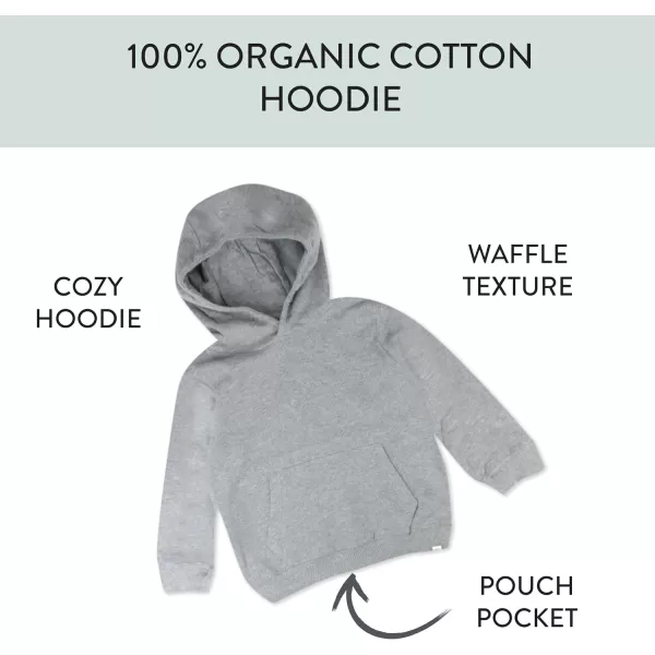 HonestBaby Multipack Pullover Hoodie Sweatshirt Jogger Sweatpant Sets Organic Cotton Baby Toddler Boys Girls UnisexGray Heather Hoodie