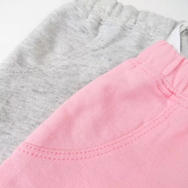 HonestBaby Multipack Pullover Hoodie Sweatshirt Jogger Sweatpant Sets Organic Cotton Baby Toddler Boys Girls UnisexGrayPink 2 Pack