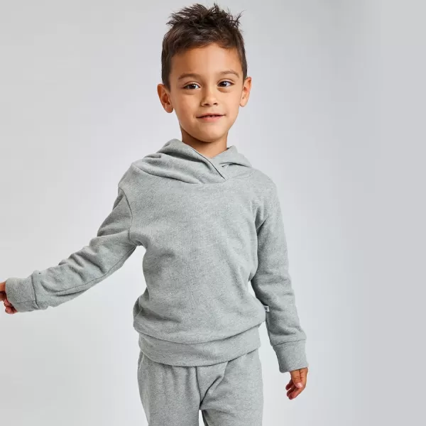 HonestBaby Multipack Pullover Hoodie Sweatshirt Jogger Sweatpant Sets Organic Cotton Baby Toddler Boys Girls UnisexHeather Grey 2 Piece