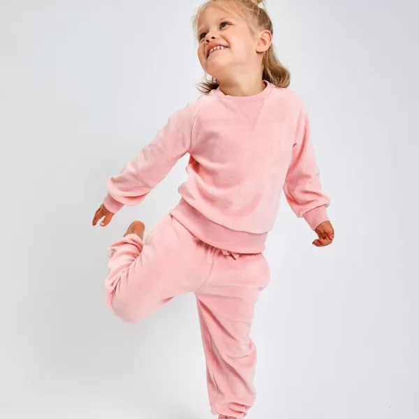 HonestBaby Multipack Pullover Hoodie Sweatshirt Jogger Sweatpant Sets Organic Cotton Baby Toddler Boys Girls UnisexPink Sweatsuit