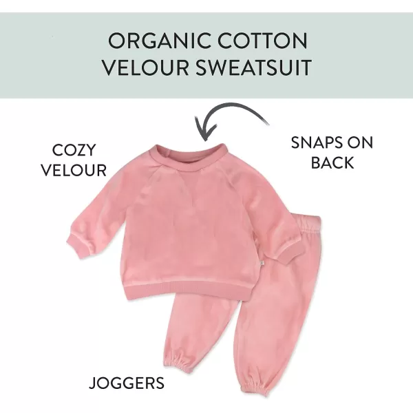 HonestBaby Multipack Pullover Hoodie Sweatshirt Jogger Sweatpant Sets Organic Cotton Baby Toddler Boys Girls UnisexPink Sweatsuit