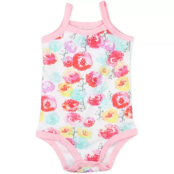 HonestBaby Multipack Sleeveless and Cami Bodysuits OnePiece 100 Organic Cotton for Infant Baby Boys Girls amp UnisexLEGACY5 Rose Blossom