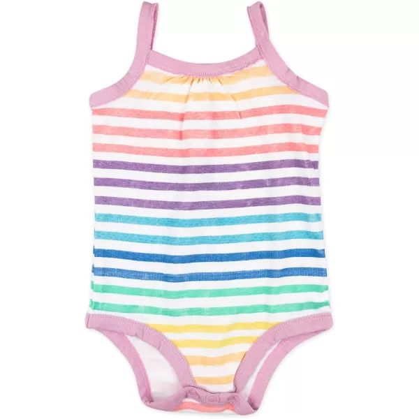 HonestBaby Multipack Sleeveless and Cami Bodysuits OnePiece 100 Organic Cotton for Infant Baby Boys Girls amp UnisexLEGACY5 Rose Blossom
