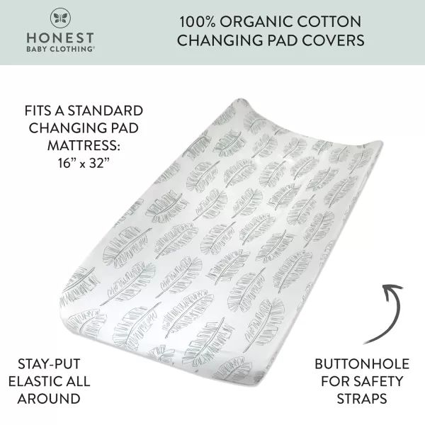 HonestBaby Organic Cotton Changing Pad Cover Jumbo Leaf Sage One SizeJumbo Leaf Sage One Size