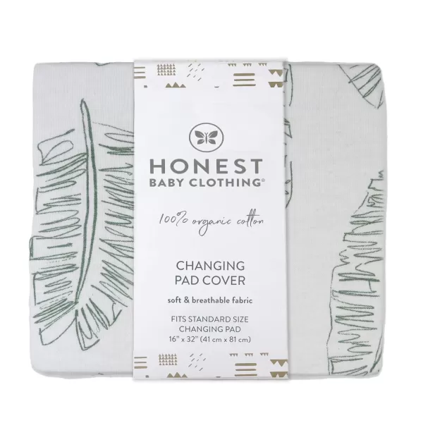 HonestBaby Organic Cotton Changing Pad Cover Jumbo Leaf Sage One SizeJumbo Leaf Sage One Size