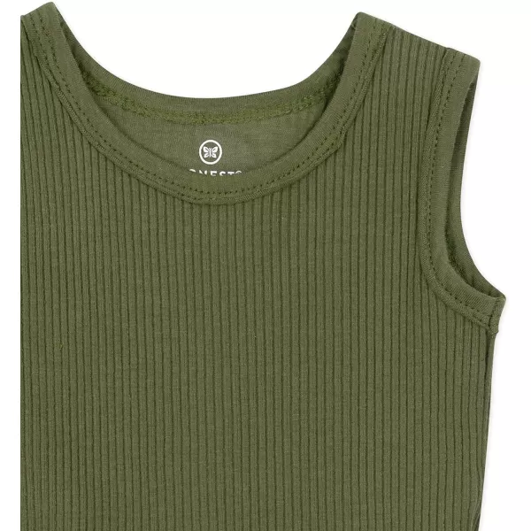 HonestBaby Organic Cotton Chunky Rib Tank LegacySoft Olive
