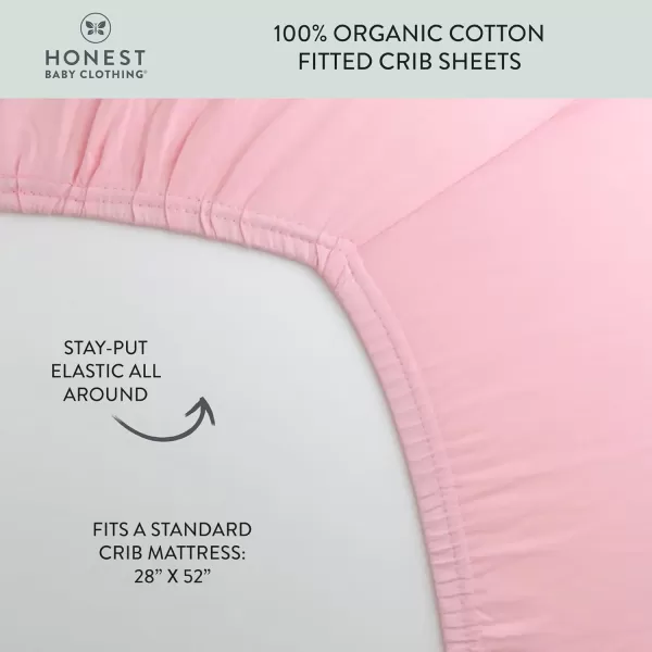 HonestBaby Organic Cotton Fitted Crib Sheet Sage One SizeStrawberry Cream Fitted Crib Sheet One Size