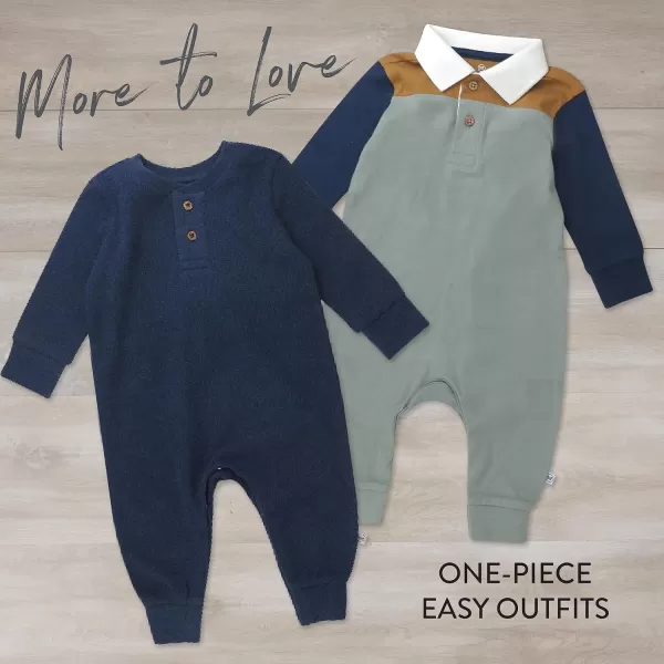 HonestBaby Romper Coverall Sets Onepiece Jumpsuit Organic Cotton1 Blue Lion Crest Reversible Coverall