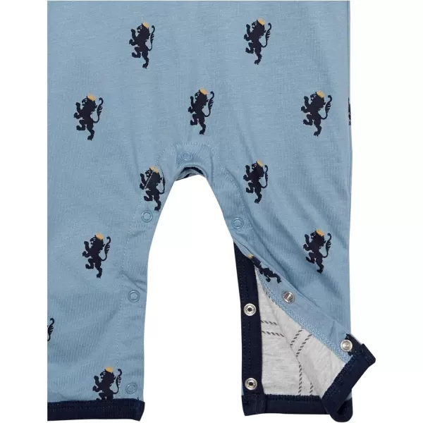 HonestBaby Romper Coverall Sets Onepiece Jumpsuit Organic Cotton1 Blue Lion Crest Reversible Coverall