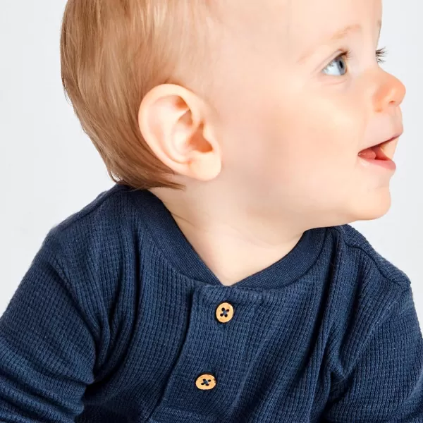 HonestBaby Romper Coverall Sets Onepiece Jumpsuit Organic Cotton1 Dark Navy Coverall Romper
