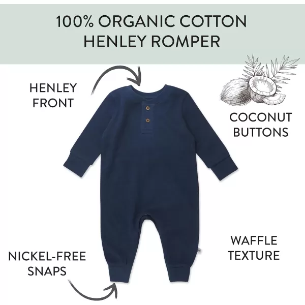 HonestBaby Romper Coverall Sets Onepiece Jumpsuit Organic Cotton1 Dark Navy Coverall Romper