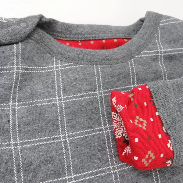 HonestBaby Romper Coverall Sets Onepiece Jumpsuit Organic Cotton1 Fair Isle Red Reversible Coverall