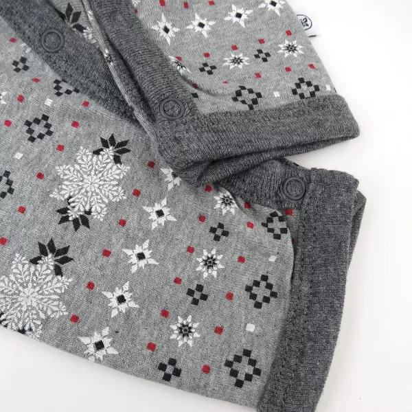HonestBaby Romper Coverall Sets Onepiece Jumpsuit Organic Cotton2 Fair Isle Gray Set