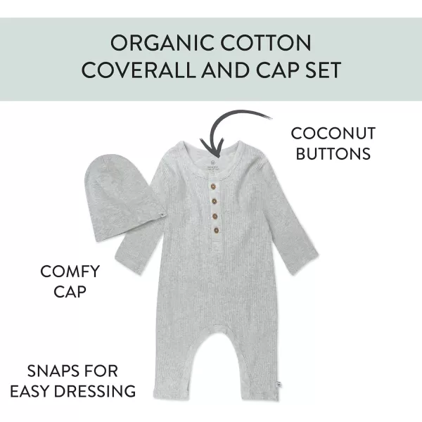 HonestBaby Romper Coverall Sets Onepiece Jumpsuit Organic Cotton2 Light Gray Heather Set