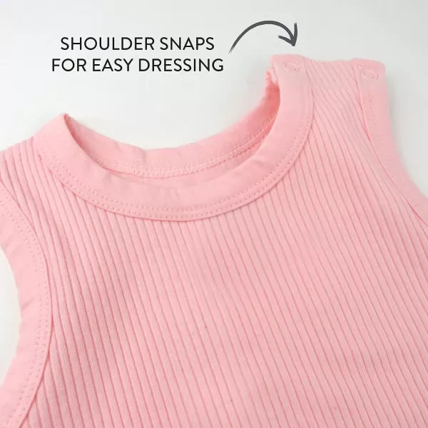 HonestBaby Romper Coverall Sets Onepiece Jumpsuit Organic Cotton2 Strawberry Cream