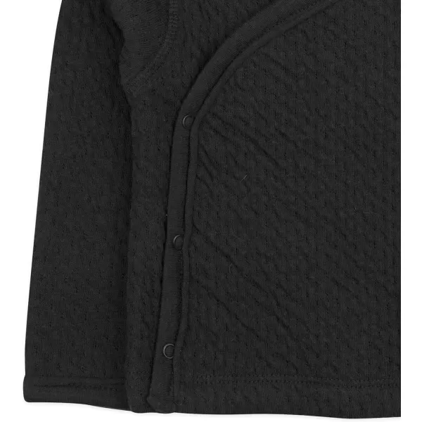 HonestBaby SideSnap Matelasse Mini Quilted Top in Cozy 100 Organic Cotton Infant Baby Boys Girls UnisexBlack