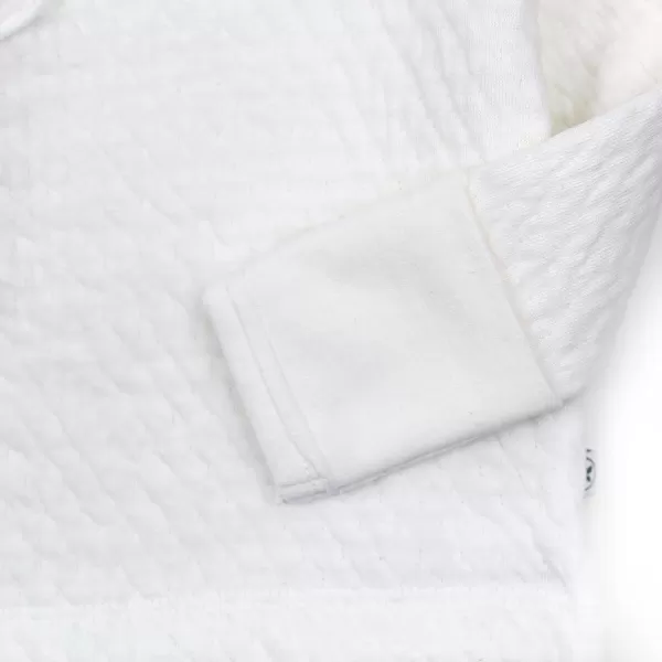 HonestBaby SideSnap Matelasse Mini Quilted Top in Cozy 100 Organic Cotton Infant Baby Boys Girls UnisexBright White