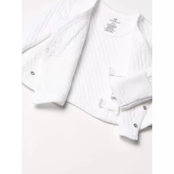 HonestBaby SideSnap Matelasse Mini Quilted Top in Cozy 100 Organic Cotton Infant Baby Boys Girls UnisexBright White