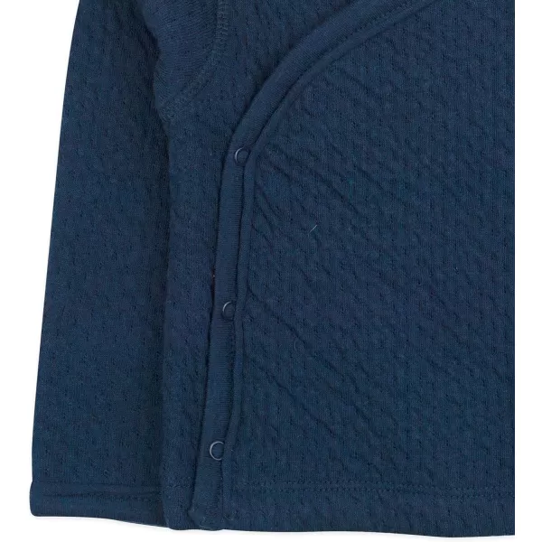 HonestBaby SideSnap Matelasse Mini Quilted Top in Cozy 100 Organic Cotton Infant Baby Boys Girls UnisexDark Navy