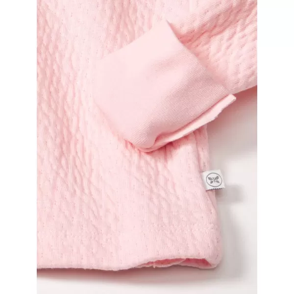 HonestBaby SideSnap Matelasse Mini Quilted Top in Cozy 100 Organic Cotton Infant Baby Boys Girls UnisexPink