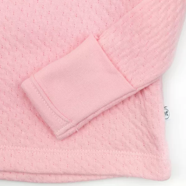 HonestBaby SideSnap Matelasse Mini Quilted Top in Cozy 100 Organic Cotton Infant Baby Boys Girls UnisexPink
