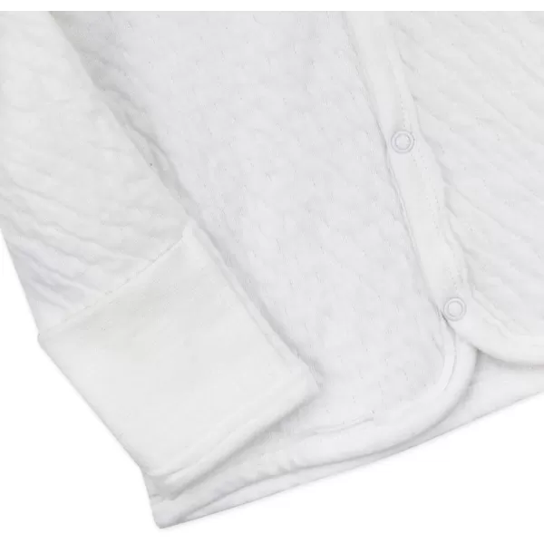 HonestBaby SnapFront Hooded Jackets SideSnap Top Hoodies in Cozy 100 Organic Cotton Infant Baby Boys Girls UnisexBright White