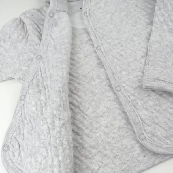 HonestBaby SnapFront Hooded Jackets SideSnap Top Hoodies in Cozy 100 Organic Cotton Infant Baby Boys Girls UnisexLight Gray Heather