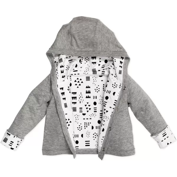 HonestBaby SnapFront Hooded Jackets SideSnap Top Hoodies in Cozy 100 Organic Cotton Infant Baby Boys Girls UnisexPattern Play