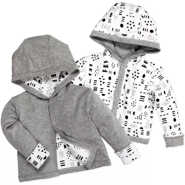 HonestBaby SnapFront Hooded Jackets SideSnap Top Hoodies in Cozy 100 Organic Cotton Infant Baby Boys Girls UnisexPattern Play