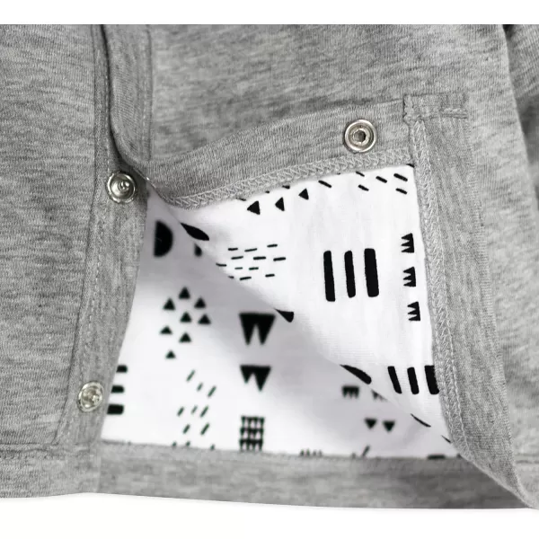 HonestBaby SnapFront Hooded Jackets SideSnap Top Hoodies in Cozy 100 Organic Cotton Infant Baby Boys Girls UnisexPattern Play