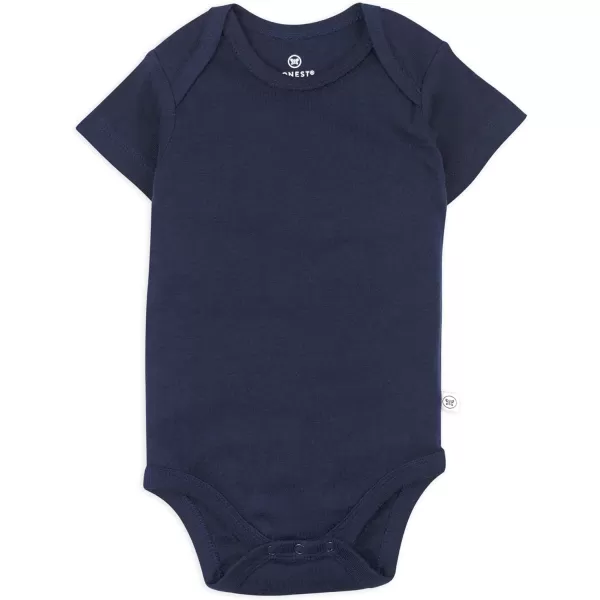 HonestBaby Unisex Baby Multipack Short Sleeve Bodysuits OnePiece 100 Organic Cotton3pack Blue Ombre