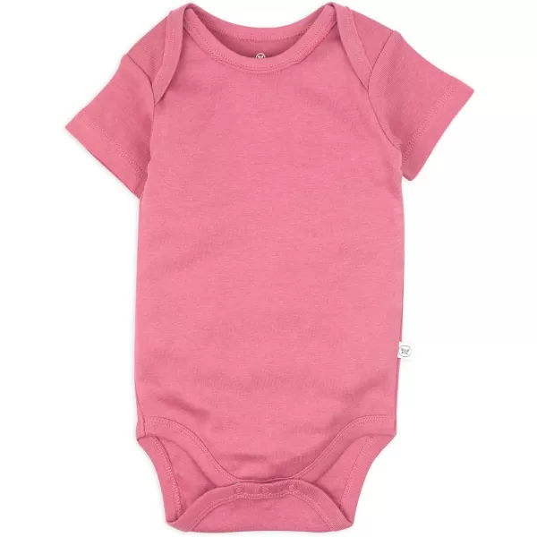 HonestBaby Unisex Baby Multipack Short Sleeve Bodysuits OnePiece 100 Organic Cotton3pack Pink Ombre