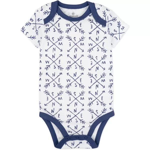 HonestBaby Unisex Baby Multipack Short Sleeve Bodysuits OnePiece 100 Organic Cotton3pack Watercolor World