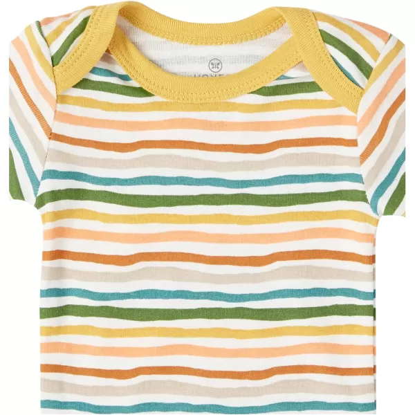 HonestBaby Unisex Baby Multipack Short Sleeve Bodysuits OnePiece 100 Organic Cotton4pack Jungle Jam