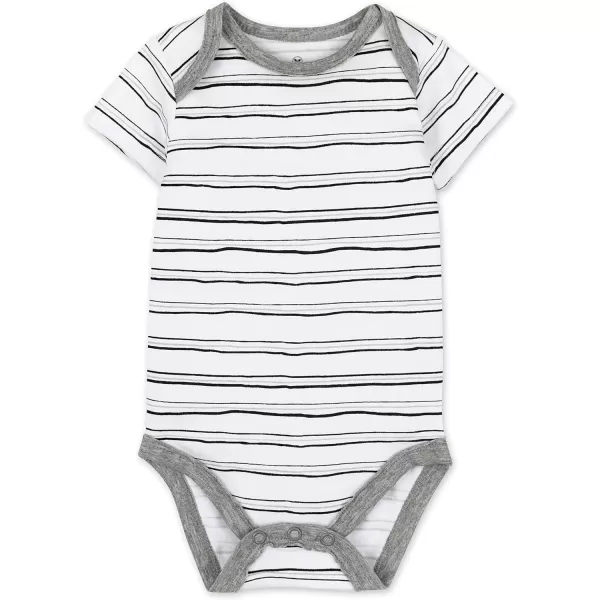 HonestBaby Unisex Baby Multipack Short Sleeve Bodysuits OnePiece 100 Organic Cotton4pack Pattern Play