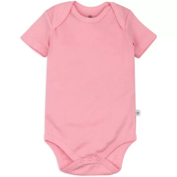 HonestBaby babygirls 5pack Short Sleeve Bodysuits Onepiece 100 Organic Cotton for Infant Baby Girls5pack Pink Ombre