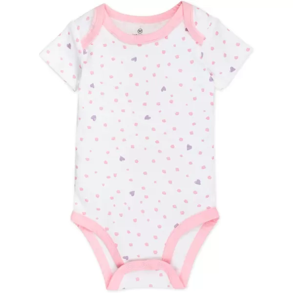 HonestBaby babygirls 5pack Short Sleeve Bodysuits Onepiece 100 Organic Cotton for Infant Baby Girls5pack Rose Blossom
