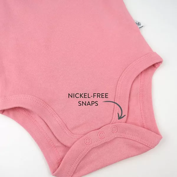HonestBaby babygirls 5pack Short Sleeve Bodysuits Onepiece 100 Organic Cotton for Infant Baby Girls5pack Strawberry Cream
