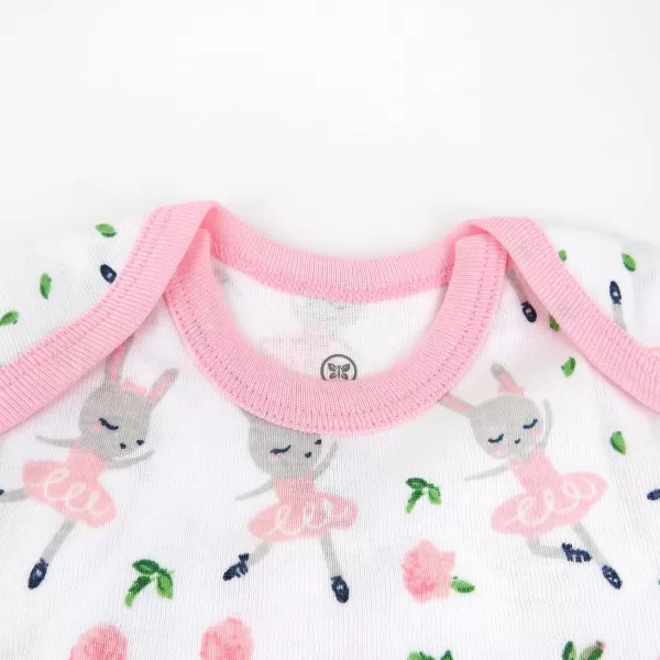 HonestBaby babygirls 5pack Short Sleeve Bodysuits Onepiece 100 Organic Cotton for Infant Baby Girls5pack Tutu Cute