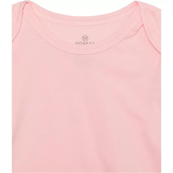 HonestBaby babygirls 5pack Short Sleeve Bodysuits Onepiece 100 Organic Cotton for Infant Baby Girls5pack Twinkle Star Pink