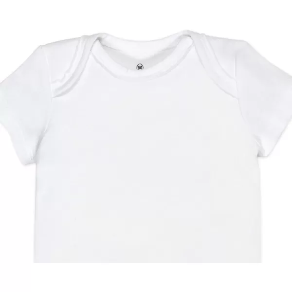 Honestbaby 10Pack Short Sleeve Bodysuits OnePiece 100 Organic Cotton for Infant Baby Boys Girls UnisexBright White