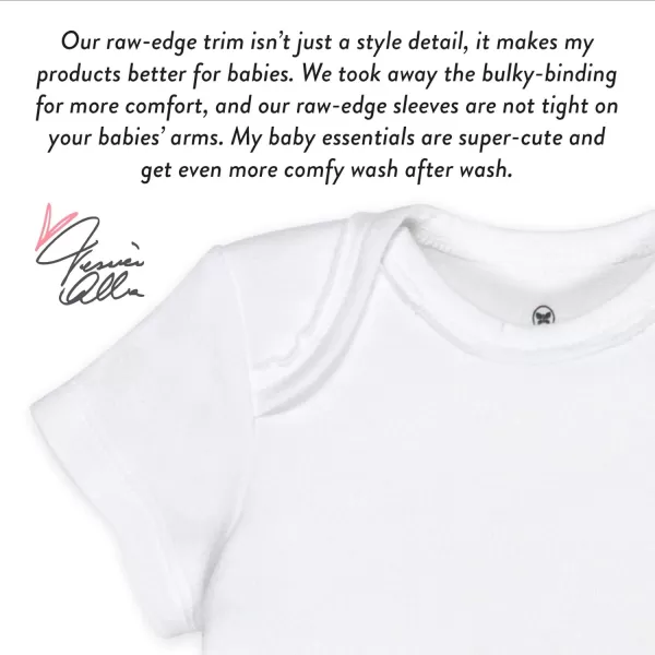Honestbaby 10Pack Short Sleeve Bodysuits OnePiece 100 Organic Cotton for Infant Baby Boys Girls UnisexBright White