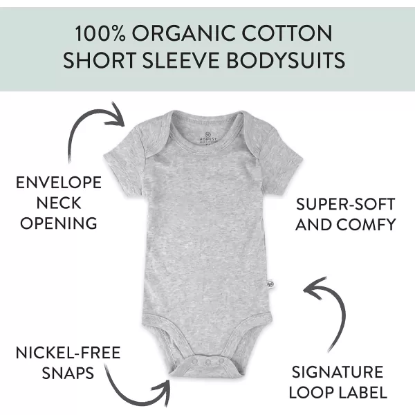 Honestbaby 10Pack Short Sleeve Bodysuits OnePiece 100 Organic Cotton for Infant Baby Boys Girls UnisexPrep School Rebel Boy