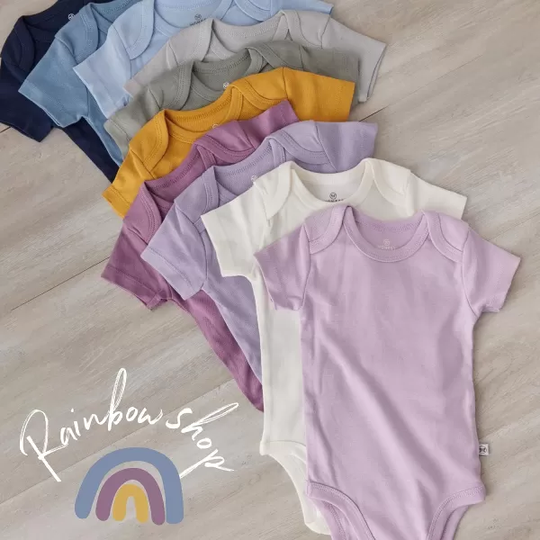 Honestbaby 10Pack Short Sleeve Bodysuits OnePiece 100 Organic Cotton for Infant Baby Boys Girls UnisexPrep School Rebel Girl