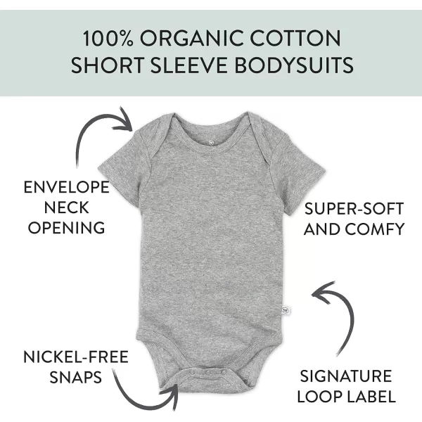Honestbaby 10Pack Short Sleeve Bodysuits OnePiece 100 Organic Cotton for Infant Baby Boys Girls UnisexRainbow Blues